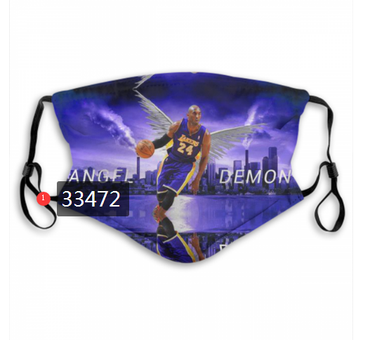 2021 NBA Los Angeles Lakers #24 kobe bryant 33472 Dust mask with filter->nba dust mask->Sports Accessory